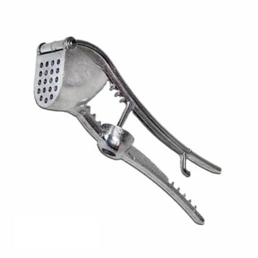 Imagem de Espremedor de Limão e Alho 5 em 1 Inox Multifuncional - Abre Garrafa, Descasca Azeitonas e Nozes, Utensílio de Cozinha Prático para Preparo de Refeições e Sucos (Só o Espremedor de Alho 5 em 1)