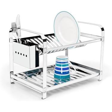 Imagem de Escorredor De Louça Montado Inox Para 16 Pratos Com Porta Talher Inox