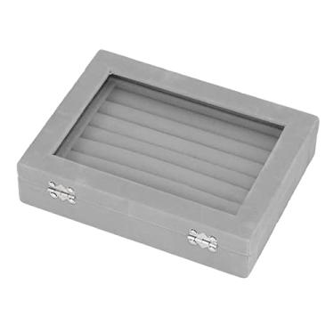 Imagem de Acouto Expositor de Joias Com 7 Espaços Porta-Joias Expositor de Armazenamento Brinco Pulseira Bandeja de Armazenamento Roupas, Sapatos e/sapatos, e Acessórios de Relógios/ (Cinza)