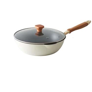 Imagem de Conjuntos de panelas frigideira antiaderente panelas de cozinha antiaderente com alça de tampa panela de cozinha wok panela de cozinha (cor: D, tamanho: 28 cm)