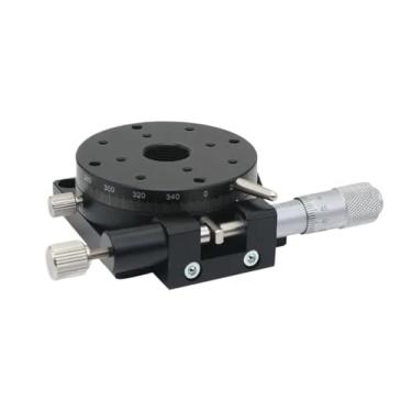 Imagem de Mesa deslizante giratória de 360 graus, eixo R 90 mm, RSP90-L RSP90-R, micrômetro óptico de plataforma de ajuste de ângulo manual