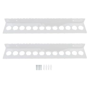 Imagem de Suporte de tesoura montado na parede de acrílico Rack de 12 slots Transparente e resistente Organizador de armazenamento de tesoura de salão para barbearia Home Office Ferramentas