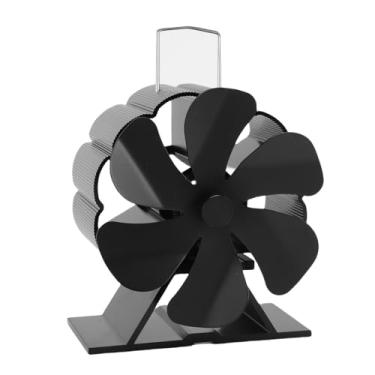Imagem de ASHATA Ventilador de Fogão a Lenha Ventilador de Lareira Movido a Calor, Não Elétrico Ativado por Calor, para Gás de Pelota de Fogão a Lenha, Liga de Alumínio, Com Proteção contra