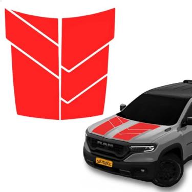 Imagem de SPORTINOX, Adesivo Capo Faixa Para Ram Rebel 2025 Vermelho Texturizado