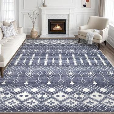 Imagem de Tortania Tapete de área para sala de estar – 15,8 x 23,5 cm, lavável, grande, neutro, boêmio, marroquino, boêmio, casa de fazenda, tapete interno para quarto, embaixo da mesa de jantar, decoração de