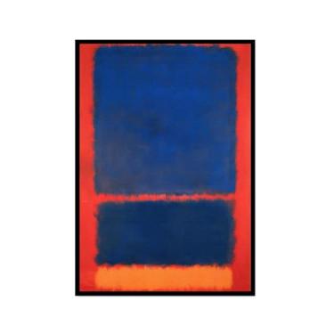 Imagem de Pôster de arte de parede vintage Mark Rothko arte moderna abstrata blocos de cores minimalistas pintura em tela impressão sala de estar decoração de casa (SKU3,20.3x30.5 cm = (20x30cm), moldura preta
