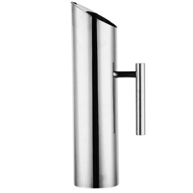 Imagem de Jarro de água de aço inoxidável, jarro de água de metal à prova de ferrugem com protetor de gelo e alça, jarra polida para geladeira, ideal para leite, suco, chá gelado, café, vinho (2L Silver)