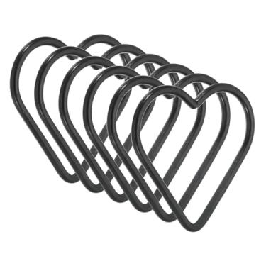 Imagem de Generic Anéis de apanhador de sonhos de coração de 5 cm, 6 peças de metal guirlanda de macramê de Natal para casa, carro, faça você mesmo, artesanato, casamento, decoração de parede, preto