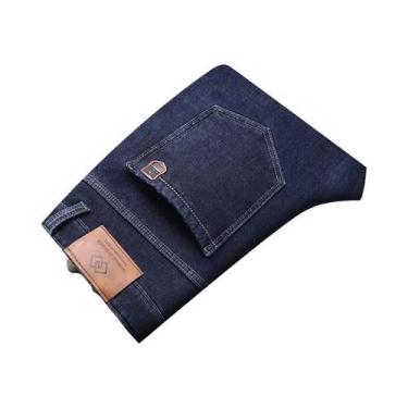 Imagem de Calças Jeans Masculinas De Inverno Em Fleece Sherpa, Denim Espesso Com