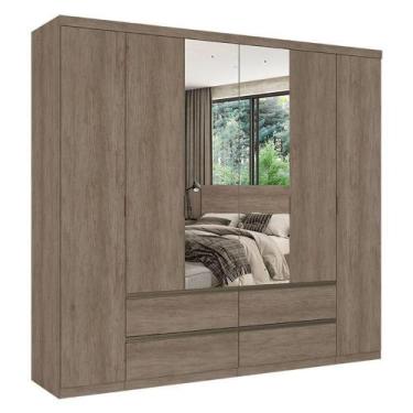 Imagem de Guarda Roupa Casal Nobre 6 Portas Glass Rustic Acetinado - Thb - THB M