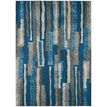 Imagem de Tapete Addison Bravado abstrato listrado azul poder tear 9,5 x 1,5 m