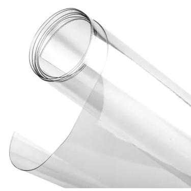 Imagem de 2m X 1,40m Plástico Cristal Transparente DOBRADO - Toalha de mesa Impermeável/Proteção Móveis (0,30mm (Médio))