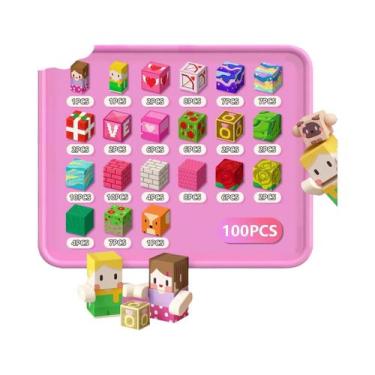 Imagem de Blocos De Construção Magnéticos Estilo Pixel Brinquedo Cubo Com Tampa 
