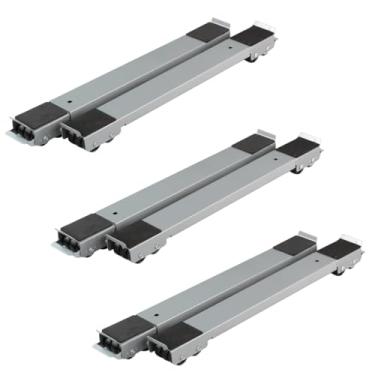 Imagem de Kit Suporte Base C/Rodinha Grande Ajustável Carrinho Geladeira Fogão Máquina de Lavar Freezer Móvel(3 unidades)