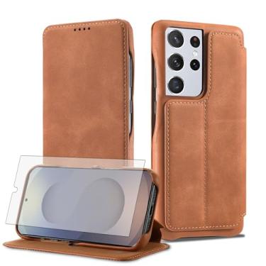 Imagem de Asuwish Capa de celular para Samsung Galaxy S25 Ultra 5G capa carteira celular com protetor de tela de vidro temperado e suporte de cartão de crédito flip acessórios S25Ultra 25S S 25 25Ultra 6.9 2025