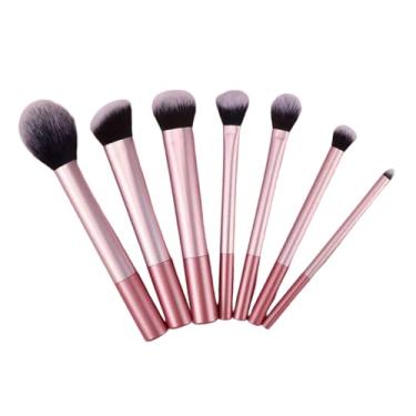 Imagem de 7 pincéis de maquiagem premium para base facial, corretivos, sombras