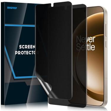 Imagem de Hokwep [Pacote com 2] Protetor de tela para OnePlus 15, película protetora de TPU macio de privacidade fosca (não vidro) Superfície de acabamento fosco antiespião compatível com capa [suporte para