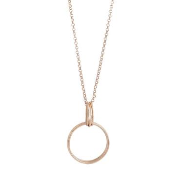 Imagem de KICKY & PERKY Colar com pingente de design circular em prata esterlina banhada a ouro 14K para mulheres com corrente de 45,7 cm, presentes de joias para aniversário, formatura, Natal