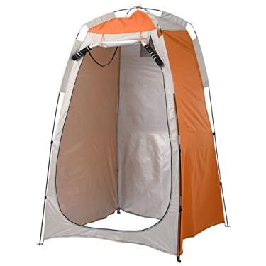 Imagem de Barraca de toucador, barraca de abrigo de privacidade, portátil, acampamento, praia, chuveiro, trocador de tenda, sol, chuva, abrigo com janela