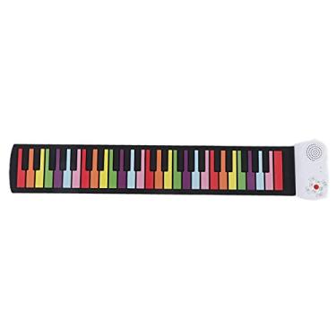 Imagem de aqxreight Piano de Enrolar Com 49 Teclas, Teclado Flexível, Instrumento Musical Educacional Portátil, Diversão para Crianças para Aprendizagem e Exploração