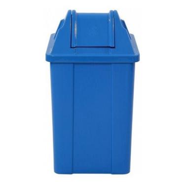 Imagem de Lixeira Quadrada De Plástico Com Tampa Vai Vem 100 Litros Cor:Azul - j
