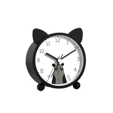 Imagem de x3anggyt5 Despertador para quarto, pequeno, silencioso, mesa de cabeceira, relógio de metal com função de luz, despertador sem tique-taque, decoração para sala de estar, quarto, cabeceira, prateleira