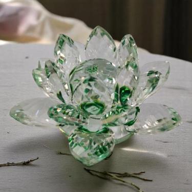 Imagem de Castiçal de Vidro Flor de Lótus  Porta-Vela Decorativo  Suporte para V