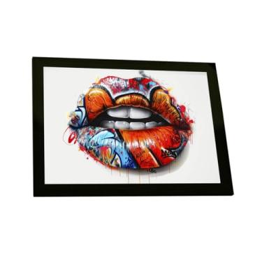Imagem de Quadro Decorativo Grafite Boca Lábios Arte Rua Decoração Poster Quarto Sala