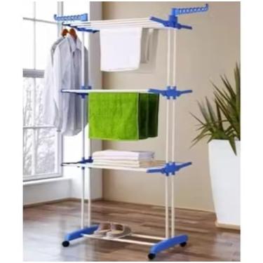Imagem de Varal De Chão Roupa Calcinha Prateleiras 3 Andares Dobrável Portátil