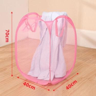 Imagem de Cesto De Roupa Suja Infantil, Organizador Grand, Cesto De Brinquedos.(Rosa,40x40x70cm)