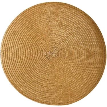 Imagem de Kit 4 Jogos Americanos Sousplat Redondo 4 Lugar Mesa Posta Cozinha caramelo