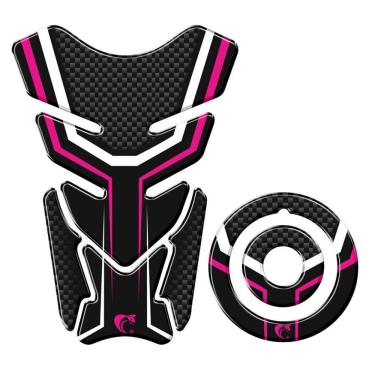 Imagem de Adesivo Protetor Tanque E Bocal Moto Yamaha Carbono Rosa