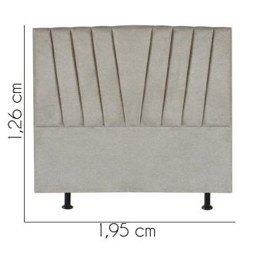 Imagem de Cabeceira Estofada Bélgica 195cm King Size Para Cama Colchão Box Quarto Linho Bege - Aurora Line