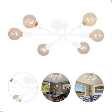 Imagem de Lustre Sputnik Plafon Sobrepor Hashteg 6Xe27 Preto 60 Cm - Lucce Luz I