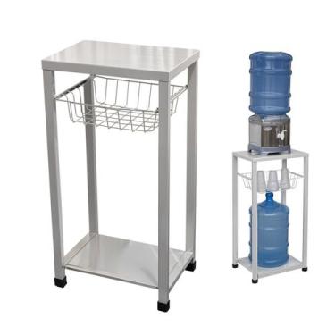 Imagem de Suporte Bebedouro Galão Água Tampo De Aço Reforçado - Utilaço, Branco