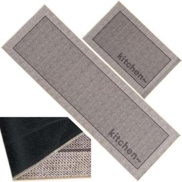 Imagem de Kit 2 Tapete Passadeira Antiderrapante Cozinha Emborrachado - Nilosdec