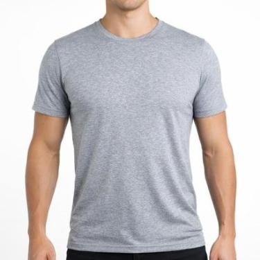 Imagem de Camisa Masculina Mescla Confortável Algodão Alta Qualidade Casual-Masculino