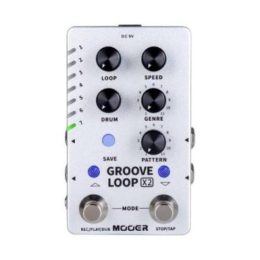 Imagem de Pedal Loop Station Drum Machine Mooer Groove Loop X2 M721 Estéreo 140 