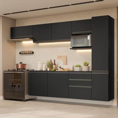 Imagem de Armário de Cozinha Completa 300 cm Suspenso Preto Nice Madesa 10, Pret