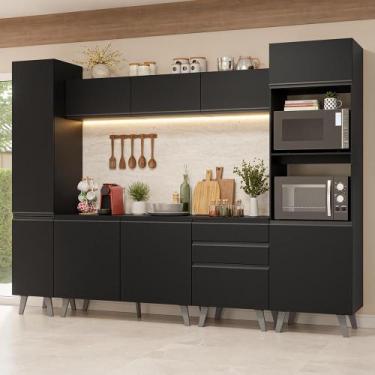 Imagem de Armário de Cozinha Completa 280 cm Preto Nice Madesa 01, Preto