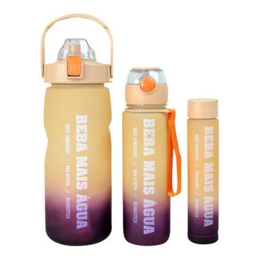 Imagem de Kit 3 garrafas de plástico motivacional 1500ml, 700ml, 300ml - Imporie
