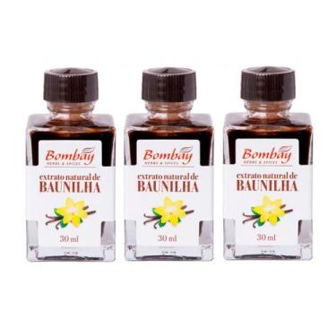 Imagem de Kit 3 Extrato Natural de Baunilha Bombay 30ml