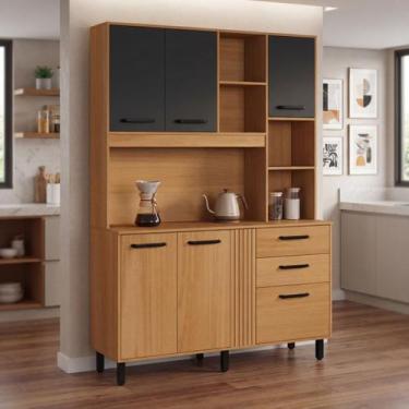 Imagem de Armário com Balcão Completo Cozinha Luna 6 Portas 2 Gavetas - CASAMIA,