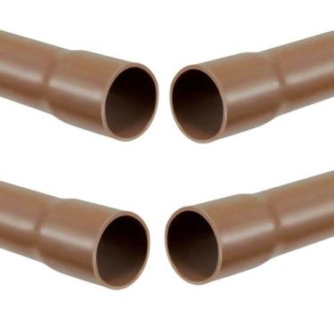 Imagem de Kit 4 Cano Tubo Pvc Soldável Marrom 25mm 1 Metro Hidráulic - FORTLEV