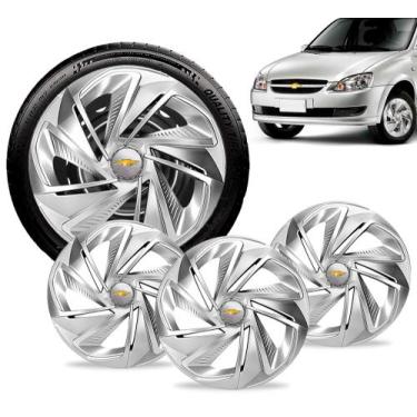 Imagem de Jogo Calota Aro 13 Nitro Prata Gm Celta Corsa Montana Cobalt - Elitte