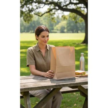 Imagem de 2x 100 Sacos Kraft Delivery G 24x15x32 Reforçados Liso - Congratulatio