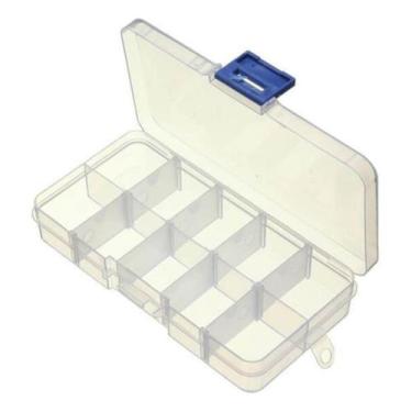 Imagem de Caixa organizadora plástica pequena 13x7x2cm 10 divisórias - SCIL