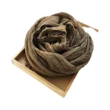 Imagem de Cachecol Unissex de Algodão e Linho - Estilo Japonês para Outono/Inver