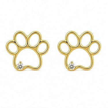 Imagem de Brinco em Ouro 18k Patinha com Diamantes - Joia Exclusiva - Justino Ri