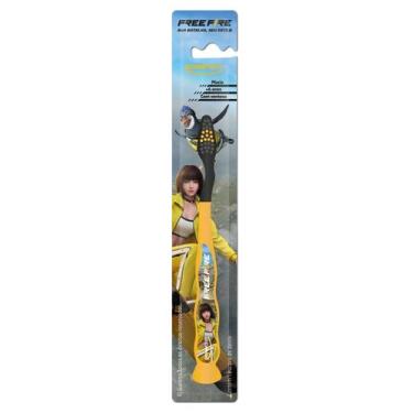 Imagem de ESCOVA DE DENTE INFANTIL FREE FIRE Cor:Amarelo - PowerDent, Amarelo